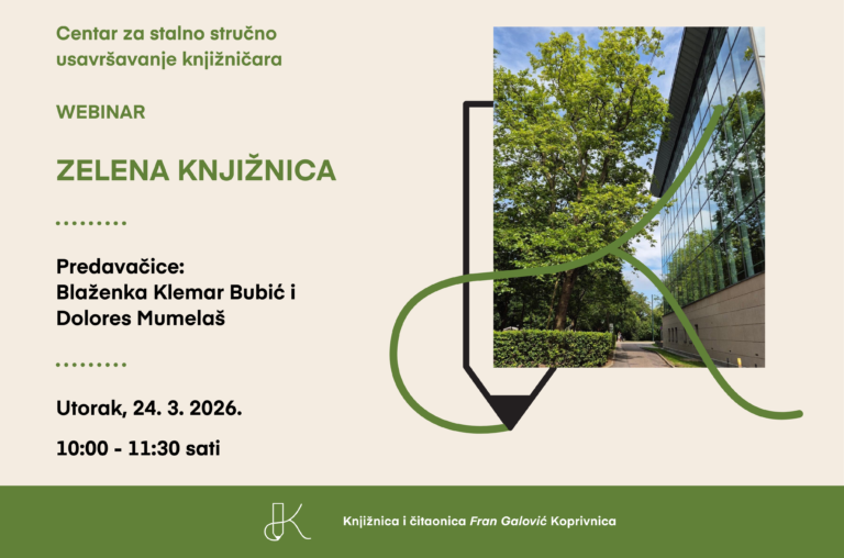 CSSU webinar za knjižničare / “Zelena knjižnica”